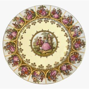 Vintage Fragonard Love Story Porcelain Plate 11" - Bavaria, Germany
